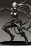 Placeholder: female gray skin Shadar-Kai wielding a Whip a whip made out of black thorns