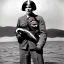 Placeholder: Orca soldier, WW2, Real photo, historical, world war whale, war of the whales