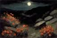 Placeholder: Landscape with night, mountains, flowers, rocks, winslow homer paintings