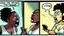 Placeholder: 2 panels: one with an angry black lady screams on phone the other panel shows Tyrone using a sybian