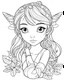 Placeholder: kawaii fairy, full view, realistic face, coloring page, only draw lines, coloring book, clean line art, –no sketch, color, –ar 3:4, white background, minimalistic black lines, minimal black color, low level black colors, coloring page, avoid thick black colors, thin black line art, avoid colors, perfect shape, perfect clear lines,