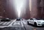 Placeholder: A Tesla 'Model Y' is drifting at high speeds, near the 'Central Synagogue' in New York City. (CINEMATIC, WIDE ANGLE LENS, PHOTO REAL)