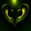 Placeholder: two hearts, dark green and yellow colours, fantasy atmosphere