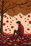 Placeholder: The friend is gone, the leaves are falling.