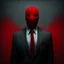 Placeholder: a scary man wearing a suit with a red tie who has no face