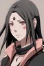 Placeholder: Sakura haruno style character, long black hair, black eyes