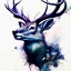 Placeholder: deer, 3D, leaning pose, watercolor illustration by <agnes cecile> <Yoji Shinkawa>,