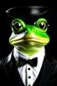Placeholder: An elegant frog with glasses and a tuxedo