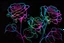 Placeholder: black background, outlines of a holographic roses drawn from thin neon-coloured glowing lines