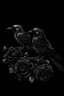 Placeholder: crows and a rose in a black background