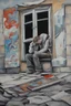 Placeholder: art, painting, street art, street, russian depression, music album, from the window, depression, russian 90