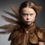 Placeholder: Greta Thunberg portrait rusty metal, feathers, Dryad, fae, sidhe, ominous, nature, plants, wildflower, facepaint, dnd character portrait, intricate, oil on canvas, masterpiece, expert, insanely detailed, 4k resolution, retroanime style, cute big circular reflective eyes, cinematic smooth, intricate detail , soft smooth lighting, soft pastel colors, painted Renaissance style