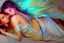 Placeholder: colourful digital painting of beautiful aphrodite full body embracing old man on beds, by michaelangelo