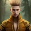 Placeholder: Male, Human, Blond, Sorcerer, Fire Mage, Golden Eyes, Young, Photorealism, Full Body Shot, Forest Background