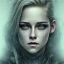 Placeholder: Kristen Stewart, karlan, icy blue, anime, mutated human,tears, crying, sad, fae, majestic, ominous, ice, plants, wildflower, facepaint, intricate, oil on canvas, masterpiece, expert, insanely detailed, 4k resolution, retroanime style, cute big circular reflective eyes, cinematic smooth, intricate detail , soft smooth lighting, soft pastel colors, painted Rena