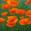 Placeholder: a highly detailed oil painting of California Poppies, 4 k resolution, 8 k resolution, high resolution, surface design pattern, modernism