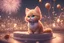 Placeholder: cute fluffy pixar chibi cat, new years eve scene, champagne, twisted serpentine, fireworks Weight:1 detailed matte painting, deep color, fantastical, intricate detail, splash screen, complementary colors, fantasy concept art, 8k resolution trending on Artstation Unreal Engine 5 Weight:0.9