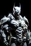 Placeholder: Batman in a mega cool white iron super suit with spikes on his arms and shoulders, hdr, (intricate details, hyperdetailed:1.16), piercing look, cinematic, intense, cinematic composition, cinematic lighting, color grading, focused, (dark background:1.1)