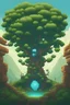 Placeholder: a pixel tree that sprouts in the shape of a portal for the 2d sidescroller game