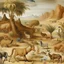 Placeholder: A tan semi-desert grounds with animals painted by Albrecht Durer