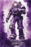 Placeholder: Masterpiece painting, Andrew Ryan from Bioshock, watercolor style, 1960 aesthetic style, Professional Quality watercolor painting, Only Two Colors Purple And White, duotone only.