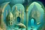 Placeholder: a fantastic underwater city with arches and domes by artists "Leonora Carrington" and "Piranesi"