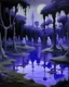 Placeholder: A purple swampland with ghosts painted by Alan Sorrell