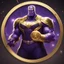 Placeholder: thanos with infiniti gauntletlogo animated inside a golden medalion