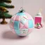 Placeholder: boule de Noël en tissu matelassé ,pastel, polaroid