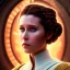 Placeholder: photorealistic princess leia in star wars ,braided hair, hazel iris, illustration on coarse canvas by Thomas Moran , ornate and intricate details