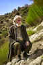 Placeholder: Blind old man on a hillside in Greece