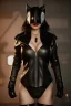 Placeholder: executioner in black leather, mature woman, skintight eye mask, cleavage, evil, angry, steam punk, 8k,dark, bdsm