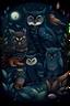 Placeholder: Enter a mystical realm with nocturnal creatures like wise owls, slinking foxes, and sly raccoons. Experiment with darker hues to bring out the enchantment of the night.