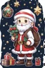 Placeholder: Cute Chibi santa-claus in 8k sticker, style of fairy academia, hug big Chocolate, intricate details, highly detailed, high details, detailed portrait, masterpiece,ultra detailed, ultra quality