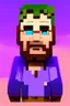 Placeholder: a portrait of a purple Minecraft guy, 2d, large pixel style