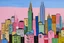 Placeholder: A light pale pink super city painted by Alexej von Jawlensky