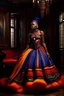 Placeholder: Maasai Princess Ballgown: A voluminous ballgown featuring layers of tulle or silk, with a fitted bodice embellished with Maasai beadwork and traditional colors.