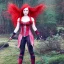 Placeholder: fairy with red hair and armor fights an eating disorder