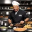 Placeholder: a bustling kitchen, filled with the clinking of pots and pans, the sizzle of ingredients hitting the hot pan, and the fragrant aromas wafting through the air. The Chef Ice-T from Law & Order: Special Victims Unit stands at the center of it all, a master of culinary creativity and precision. Today, the challenge is to highlight a specific ingredient in a way that is both creative and absolutely delicious. Ice-T's eyes light up with excitement as they reach for a vibrant, ripe mango. Ah, the sweet