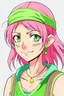 Placeholder: one piece style mullet girl pink green character