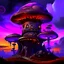 Placeholder: A fantabulous black, purple and orange (((mushroom tower house))) erected atop a (geologic pillar), surrounded by the uncanny imaginative ((( swirling skies))), offset by the stark hues of a (neon-tinged nebulous space scape), within. captured by the hand a skilled master painter with a focus on (softly blurred compositions and voluminous lighting).