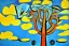 Placeholder:  big tree in the sky abstract birds Picasso style