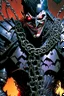 Placeholder: a close up of a person holding chains, the batman who laughs, jason fabok. greg staples, arkham city, gabriele dell'otto, joker wearing vader's armor suit, by Ryan Stegman, joker wearing vader's armor, david tennant as spawn, as illustrated in top cow comics, grotesque joker, venomized, jason fabok