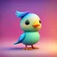 Placeholder: Create little bird style cute figurine and gradient background