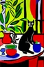Placeholder: Eclectic henri matisse. Cat, coffee
