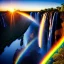 Placeholder: Victoria Falls, Zimbabwe and Zambia,extremely detailed digital painting, high resolution,8k, realistic, beautiful, volumetric lighting, mystical colors ,perfectly centered image, perfect composition, rim light, beautiful lighting,masterpiece, stunning scene, raytracing, anatomically correct, in the style of robert e howard and Ken Kelley and Ohrai Noriyoshi and Simon Bisley and tomzj1, aerial view,cloudy.