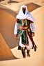 Placeholder: Photography Misteryous warrior Arabian Palestine Man with masking and armor warframe traditional dress ,Walking alonely on desert