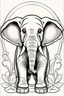 Placeholder: coloring page for kids, elephant, thick outline, low details, no shading, no color