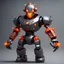 Placeholder: Magnet Man who is a robot master, dark grey with orange-red armor a helm with a magnet on it and fires magnets that crush foes, Masterpiece, Best Quality, Nightmare Fuel, horror