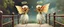 Placeholder: two totally symmetric fluffy angel gremlin slug ant alien nephilim nice cheerleader singing on bridge pointing down in garden , full body portrait T-pose strong aura, oil painting and air brush